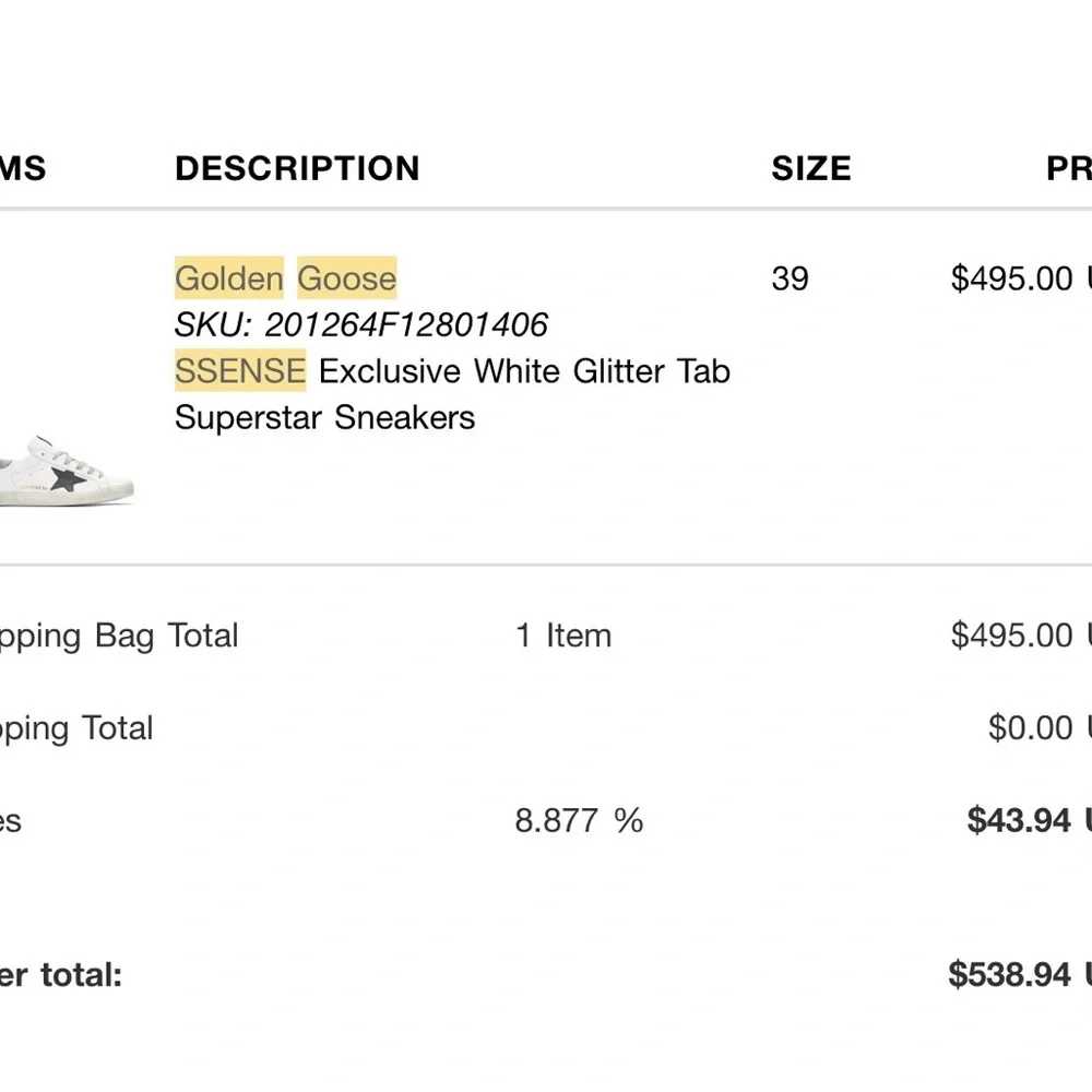 Golden Goose White Sneakers with Glitter Detail - Picture 7 of 7